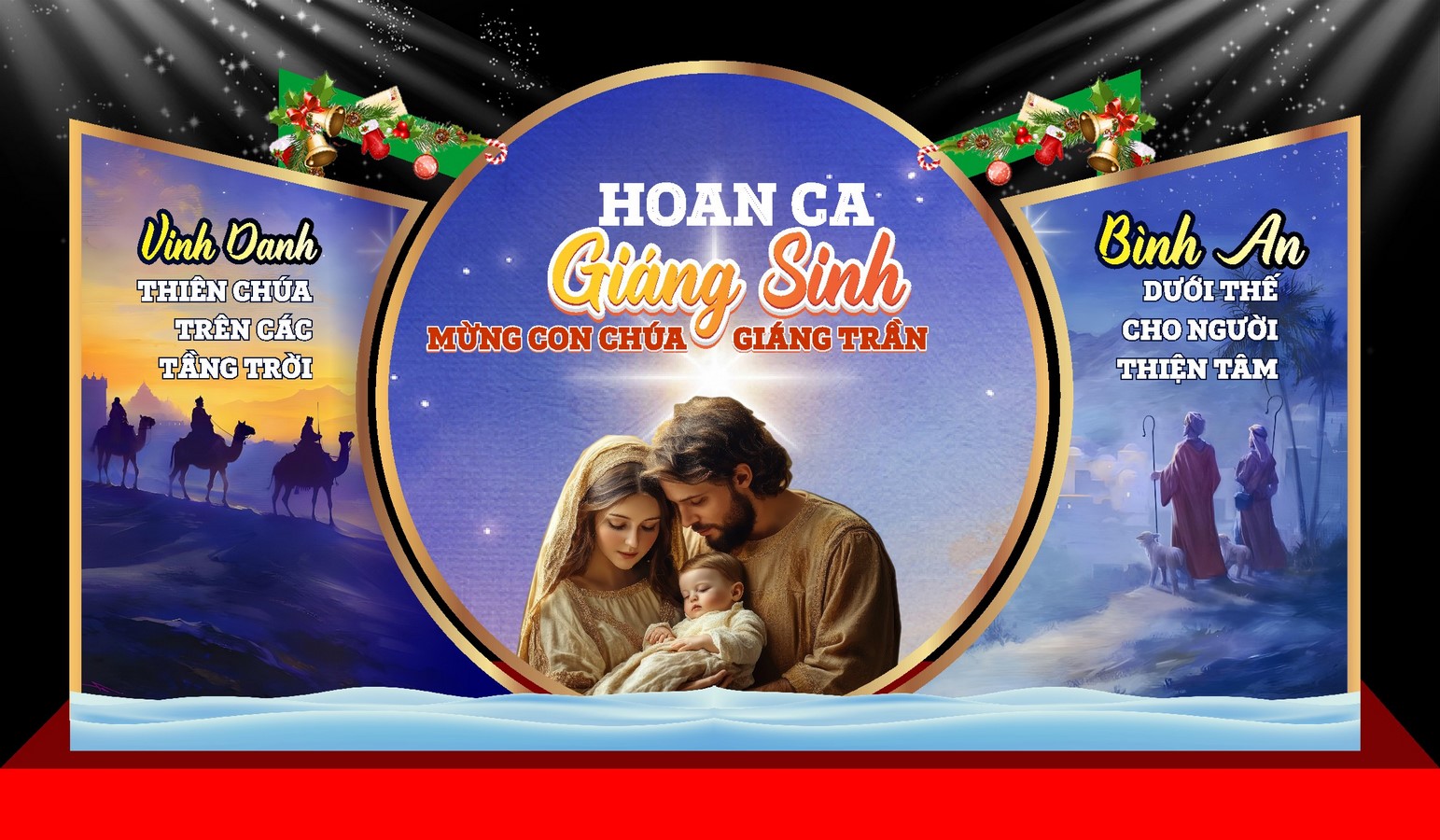 Maket sân khấu mừng giáng sinh - File Corel