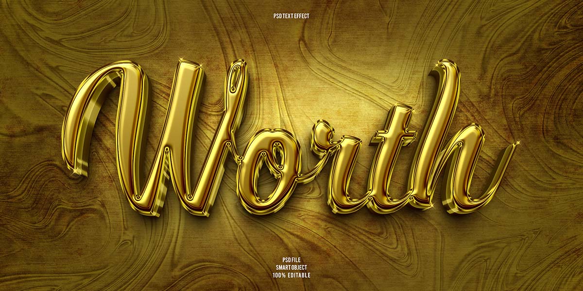 Hiệu ứng text gold file PSD mẫu HU377