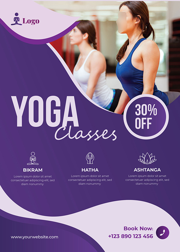 Poster quảng cáo lớp học yoga file AI - mẫu số 472