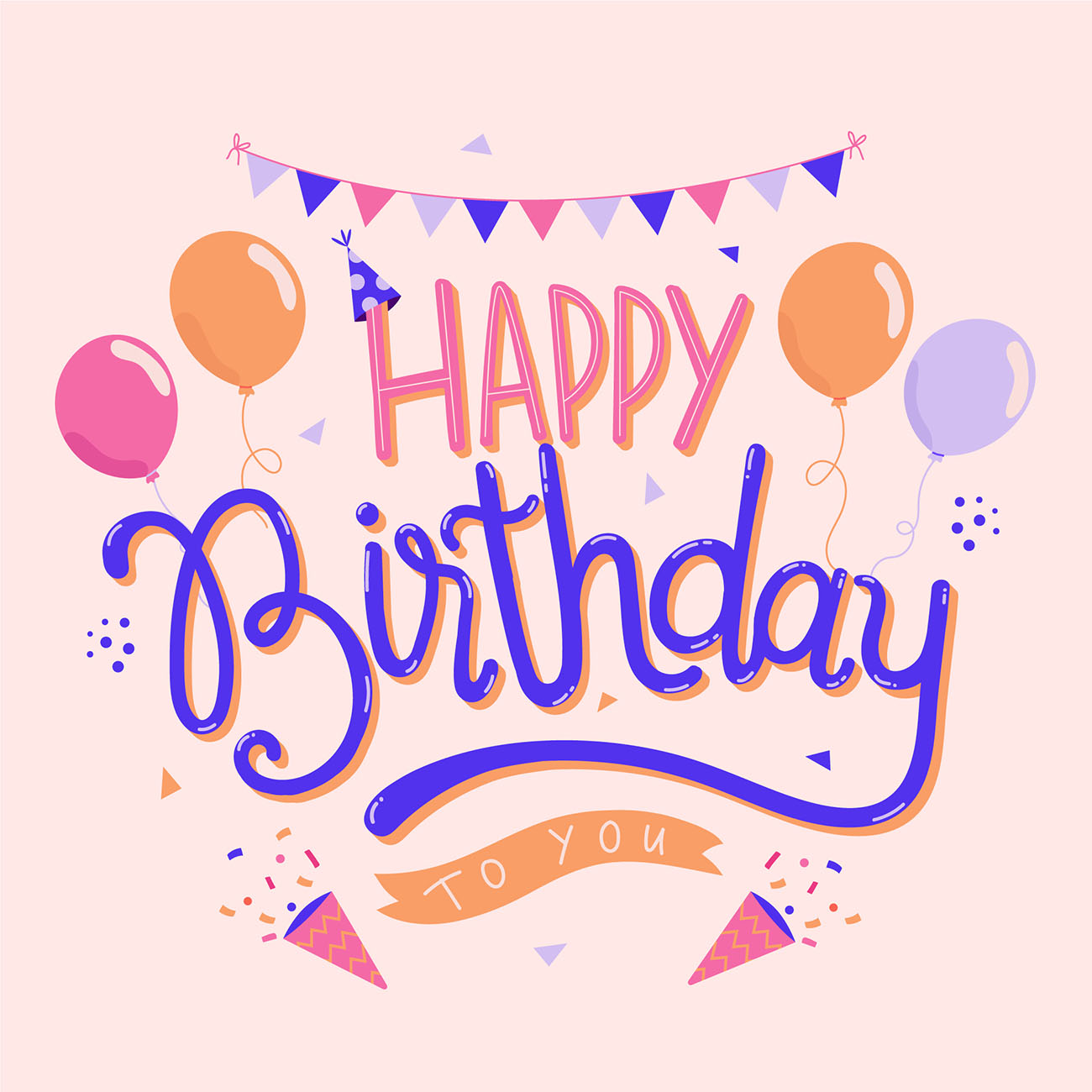 Bộ chữ typo happy birthday mềm mại file EPS và AI mẫu K14