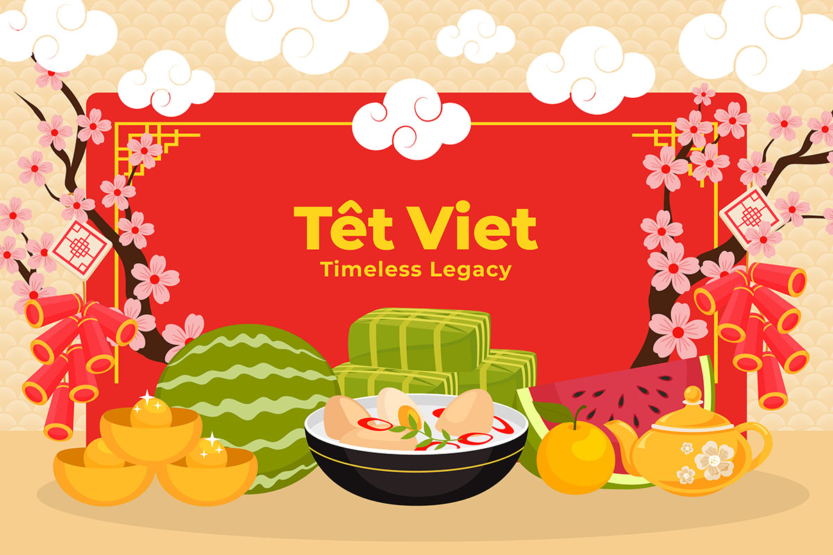 Background mâm cúng dịp tết nguyên đán file vector mẫu 25R1406