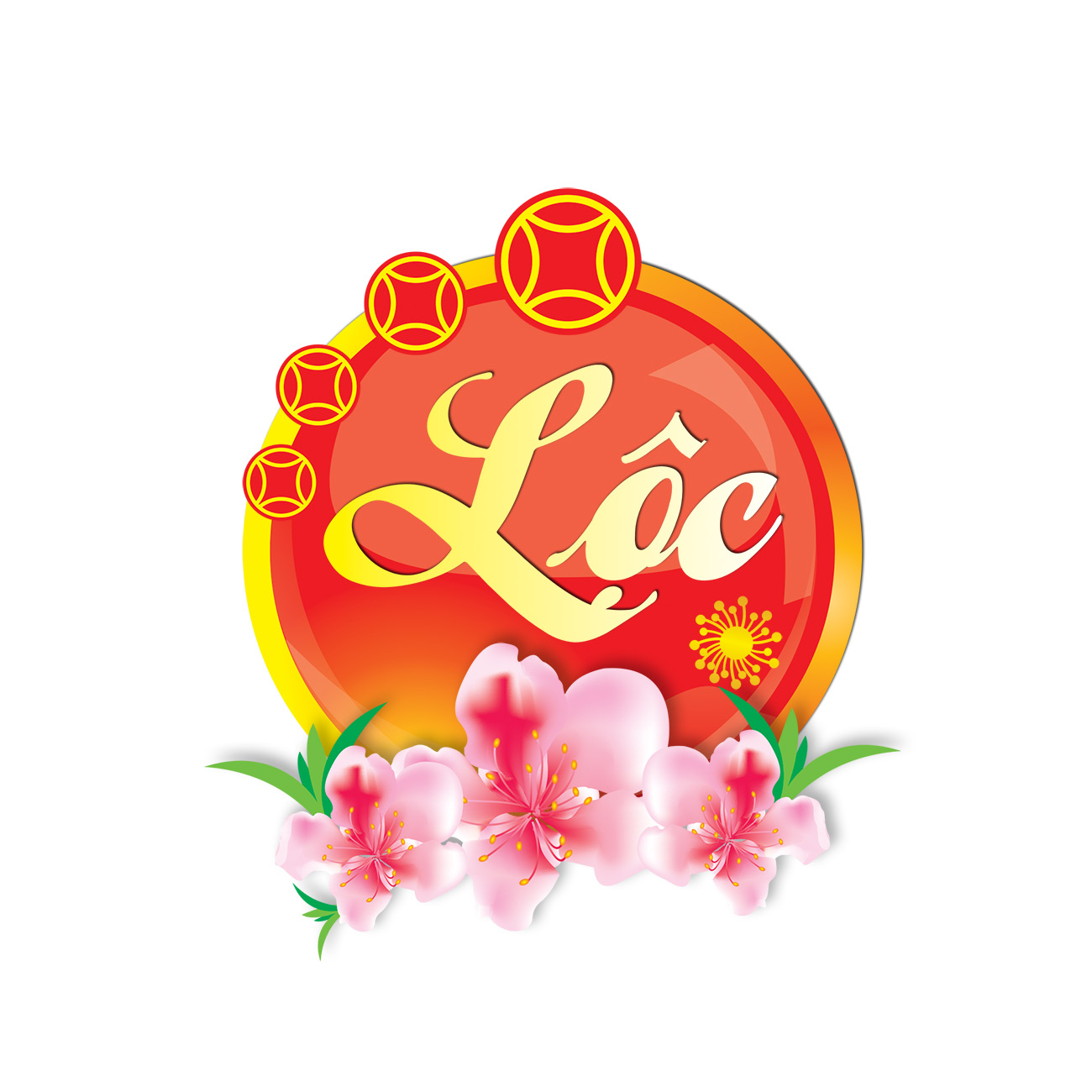 Ảnh minh họa cành đào lộc file PSD