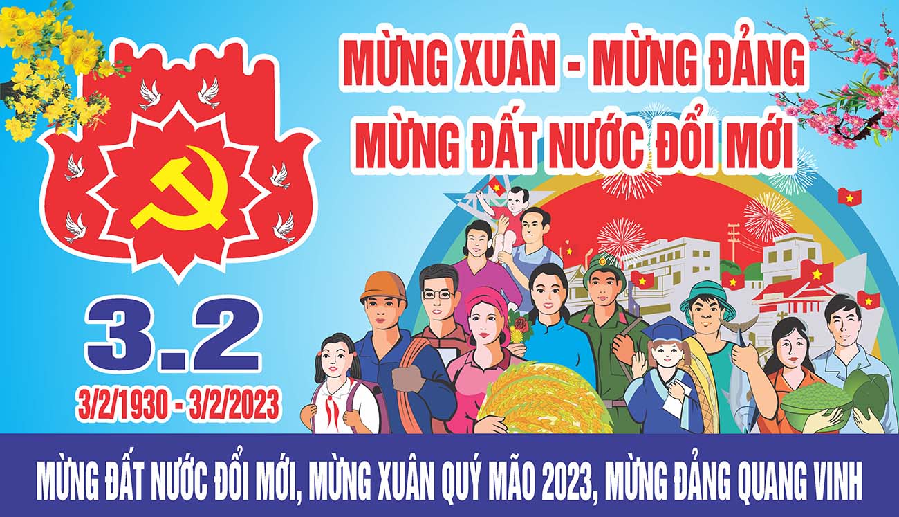 Pano mừng Đảng mừng xuân 2024 file CDR mẫu D35