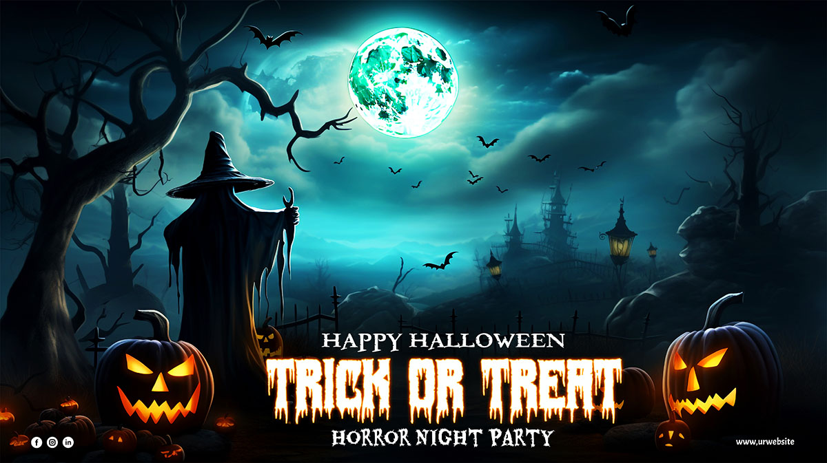 Banner lễ hội halloween kinh dị file PSD mẫu MB212