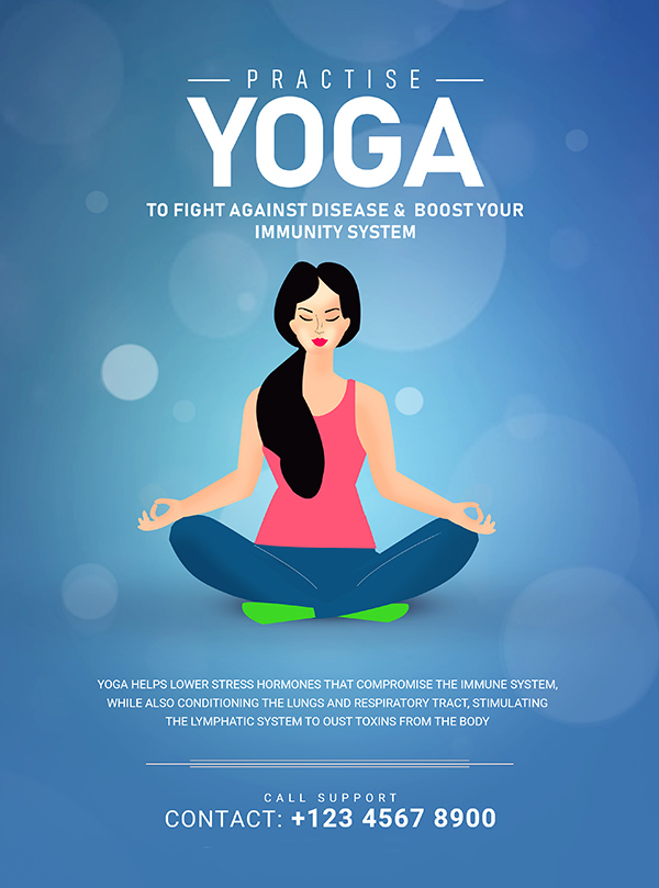 Poster dáng tập yoga tại nhà file PSD - mẫu số 620