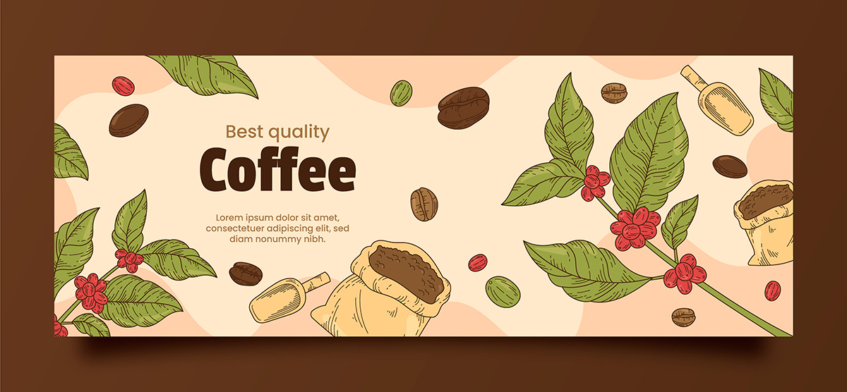 Banner quảng cáo coffee file EPS và AI mẫu CF129