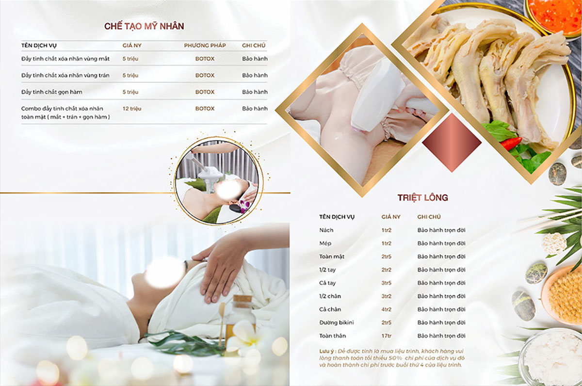 Mẫu menu Spa làm đẹp M27 file Corel