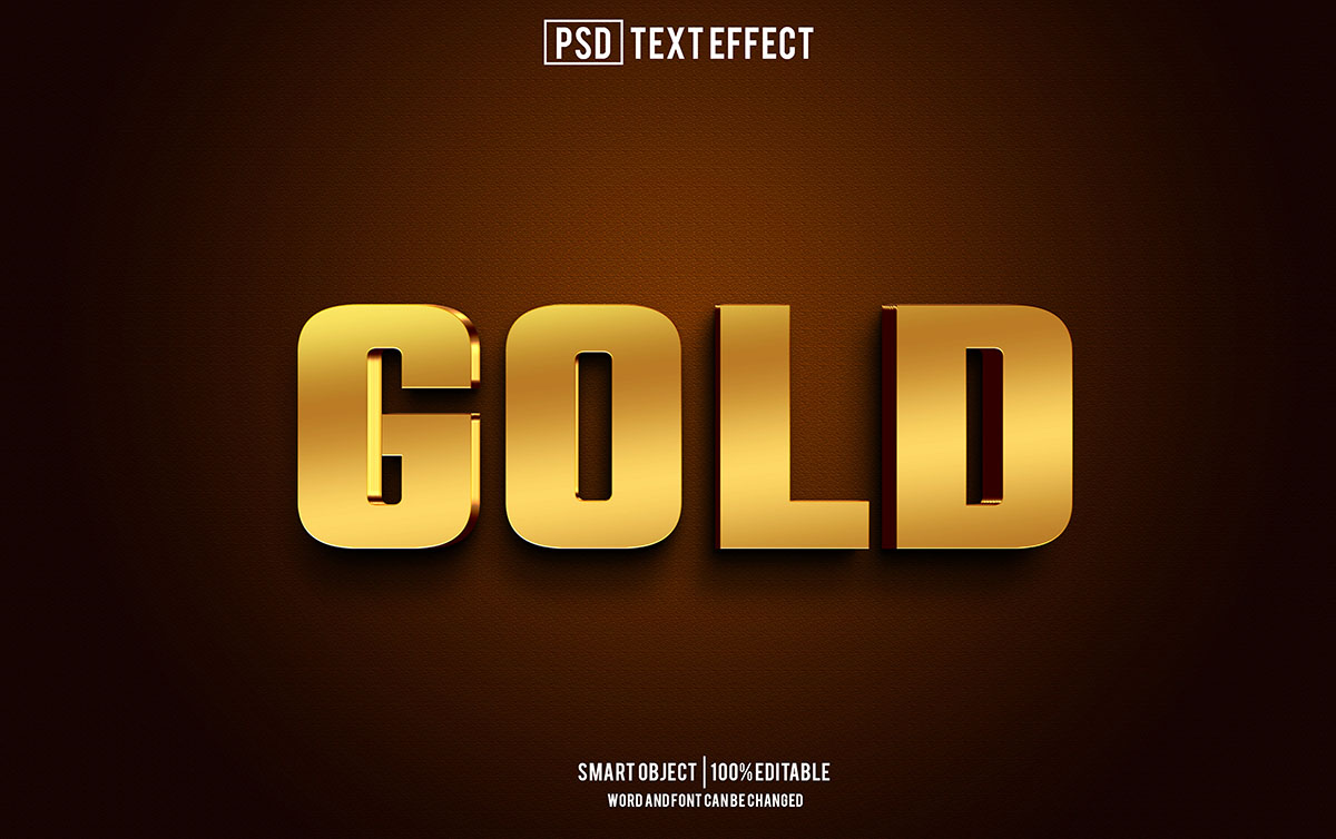 Hiệu ứng text gold file PSD mẫu HU258