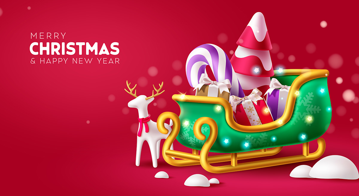 Banner xe quà noel file vector mẫu số 333