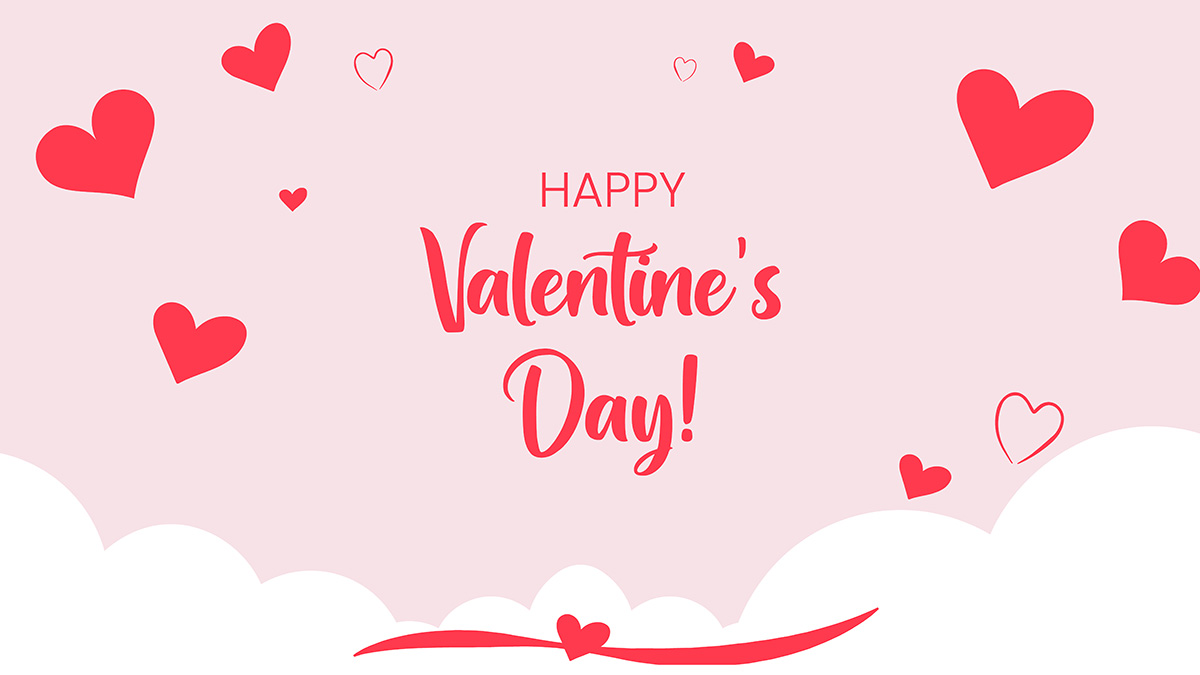 Banner ngày valentine nền màu hồng file vector mẫu BV354