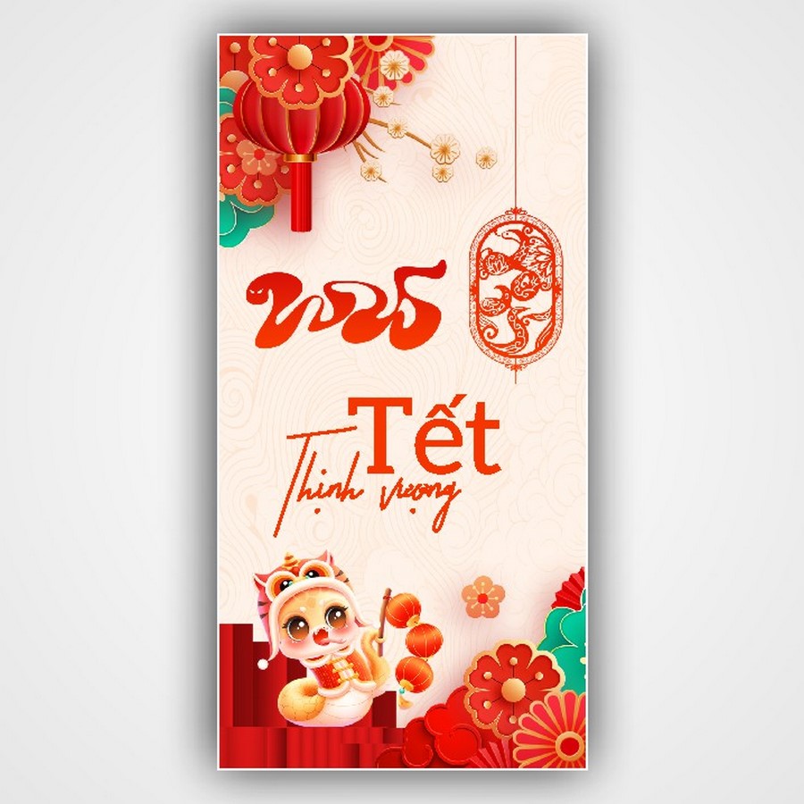 Mẫu phong bao lì xì mừng tuổi 2025 File Corel 4