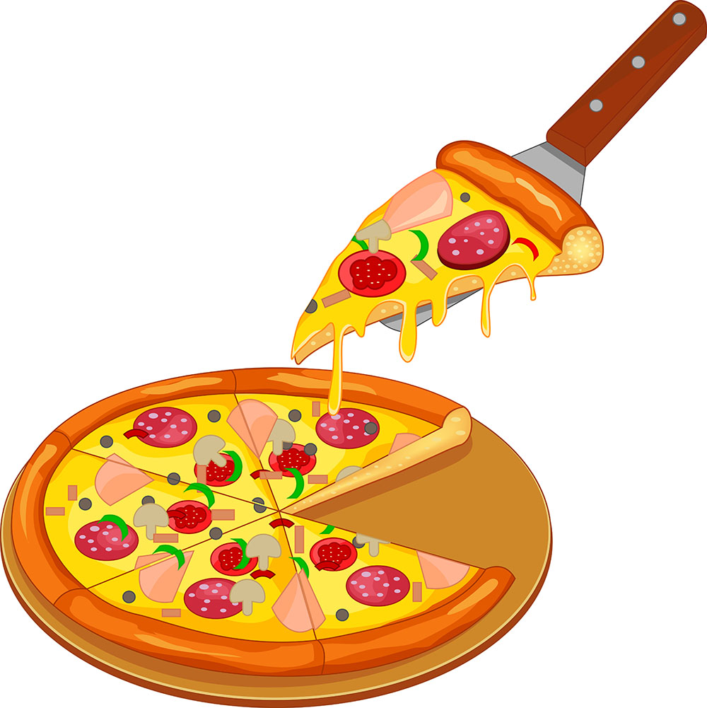 Hình minh họa bánh pizza file EPS và AI mẫu P83