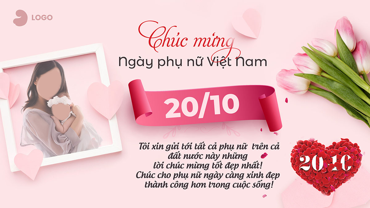 Thiệp chúc mừng ngày phụ nữ việt nam file PSD mẫu PN226