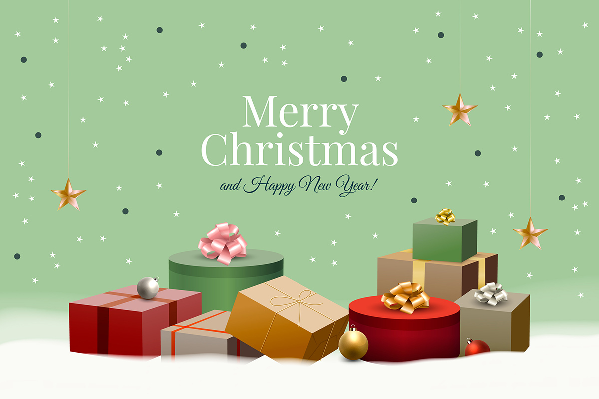 Banner hộp quà dịp noel file vector mẫu số 273