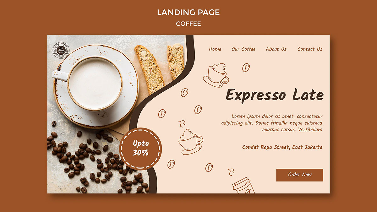 Banner quảng cáo coffee file PSD mẫu CF73