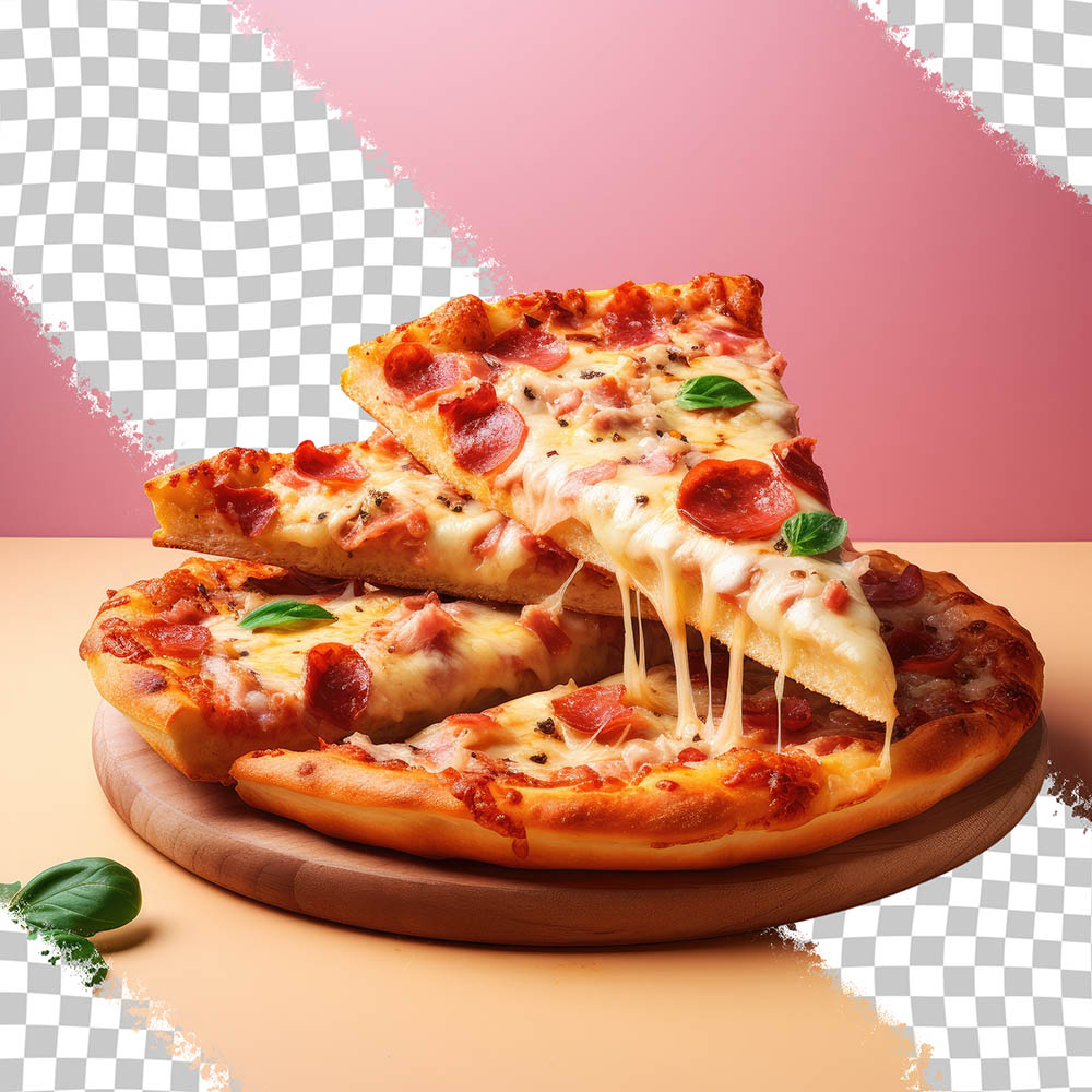 Hình minh họa bánh pizza xúc xích phô mai file PSD - mẫu số 956