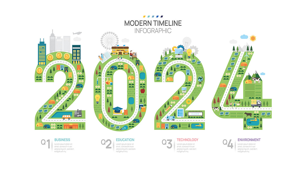 Bộ số năm mới 2024 file EPS mẫu S11