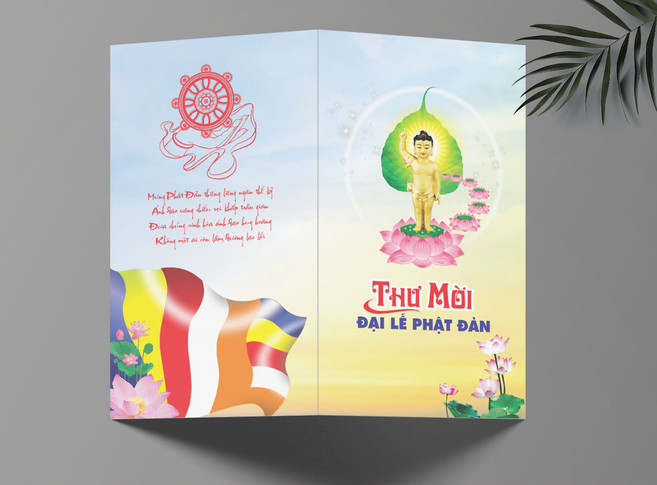 Mẫu Thư Mời Tham Dự Lễ Phật Đản File Corel - Mã 03