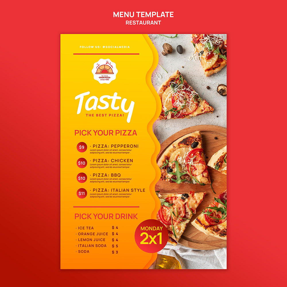 Poster quảng cáo bánh pizza file PSD mẫu P113