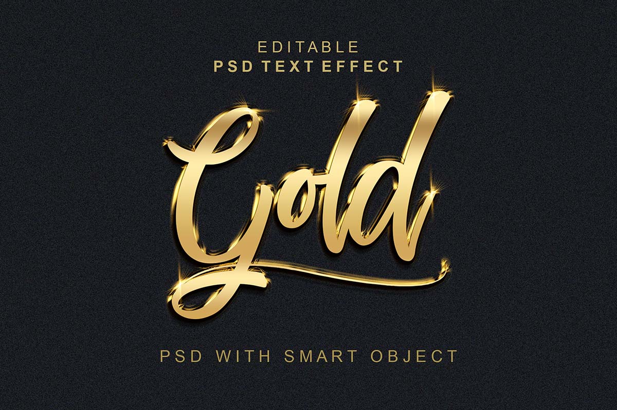 Hiệu ứng text gold file PSD mẫu HU332