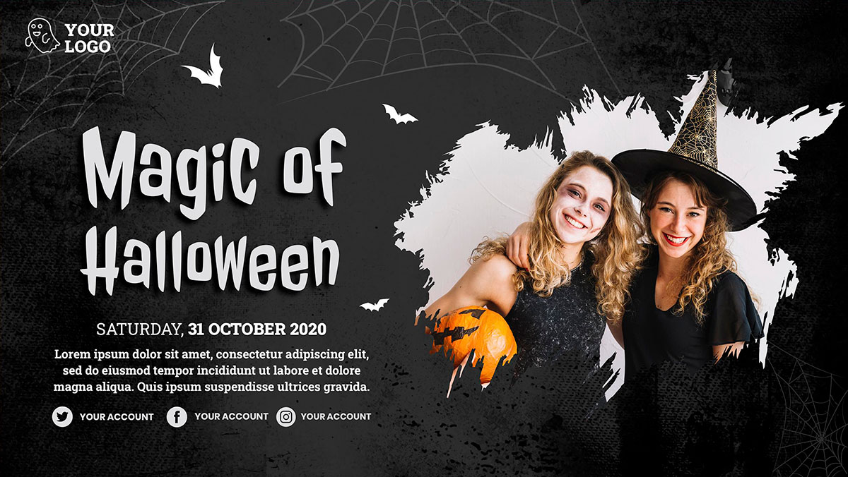 Banner lễ hội halloween file PSD mẫu MB359