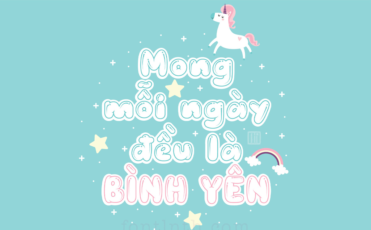 Font chữ hoạt hình, cute béo tròn BLOBBYCHUG Việt hóa