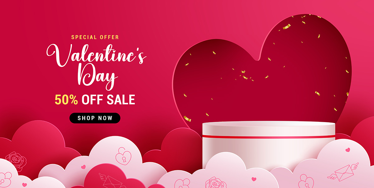 Background sale dịp lễ valentine file vector mẫu BV108