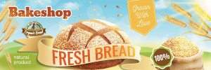 Banner cửa hàng bánh mì tươi file EPS - mẫu số 773