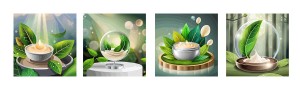 Banner đồ uống từ trà xanh file vector mẫu số 503