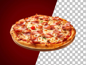 Hình minh họa bánh Pizza phô mai xúc xích K134 file PSD