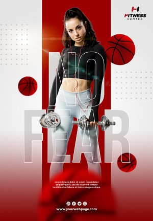 Poster tuyển thủ bóng rổ nữ file PSD - mẫu số 847