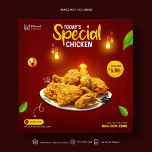 Poster quảng cáo gà rán KFC file PSD mẫu GR57