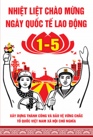 Phướn ngày lễ 30/4 và 1/5 file CDR mẫu K47