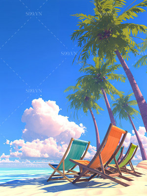 Background bãi biển trong xanh file PNG - mẫu số 422