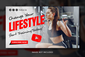 Ảnh thumb youtube chủ đề tập gym file PSD mẫu CN49