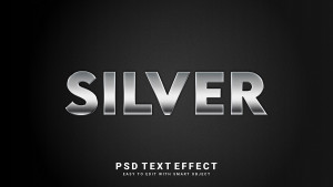 Hiệu ứng chữ 3D PSD cho phần mềm photoshop màu xám trắng - mẫu 289