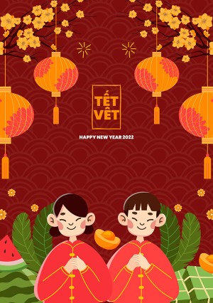 Poster dịp tết nguyên đán file vector mẫu 25R718