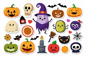 Hình minh họa nhân vật trang trí lễ hội halloween file EPS và AI mẫu MB98