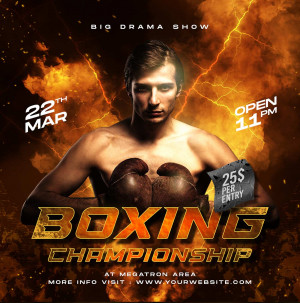 Banner tuyển thủ boxing file PSD