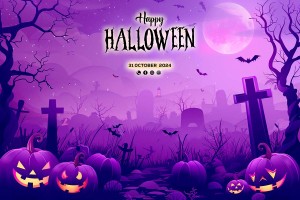 Background lễ hội halloween file PSD mẫu MB340