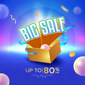 Banner big sale lên đến 80% file EPS