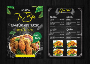 Menu tiệm gà rán file AI