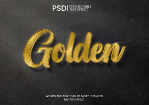 Hiệu ứng text gold file PSD mẫu HU108