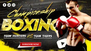 Banner võ sĩ quyền anh thi đấu boxing A07 file PSD