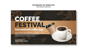 Banner quảng cáo coffee file PSD mẫu CF71