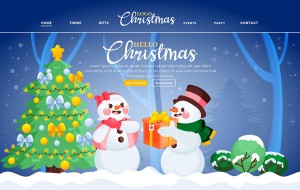 Banner người tuyết dịp noel file vector mẫu BN57