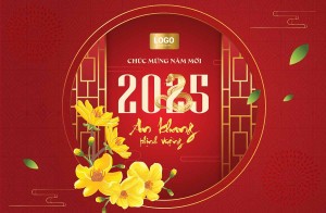 Mẫu thiệp chúc mừng tết nguyên đán 2025 file vector mẫu số 585