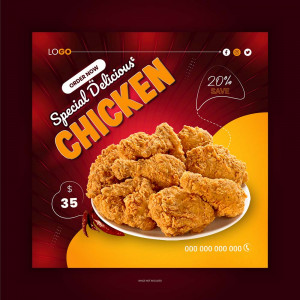 Poster quảng cáo gà rán KFC file EPS và AI mẫu GR11