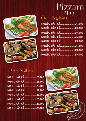 Menu màu đỏ chữ trắng file CDR