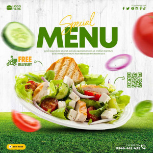 Poster quảng cáo món salad rau củ P13 file PSD